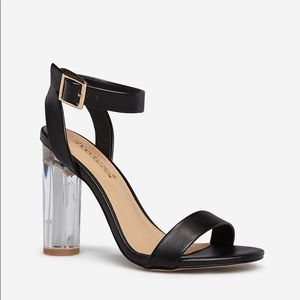 Shoe Dazzle Black and Clear Heels